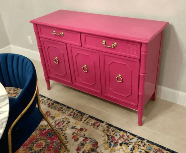 Vintage Broyhill Furniture Faux Bamboo Server Available for Custom Lacquer!! - Hibiscus House