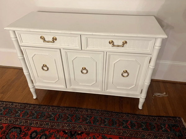 Vintage Broyhill Furniture Faux Bamboo Server Available for Custom Lacquer!! - Hibiscus House
