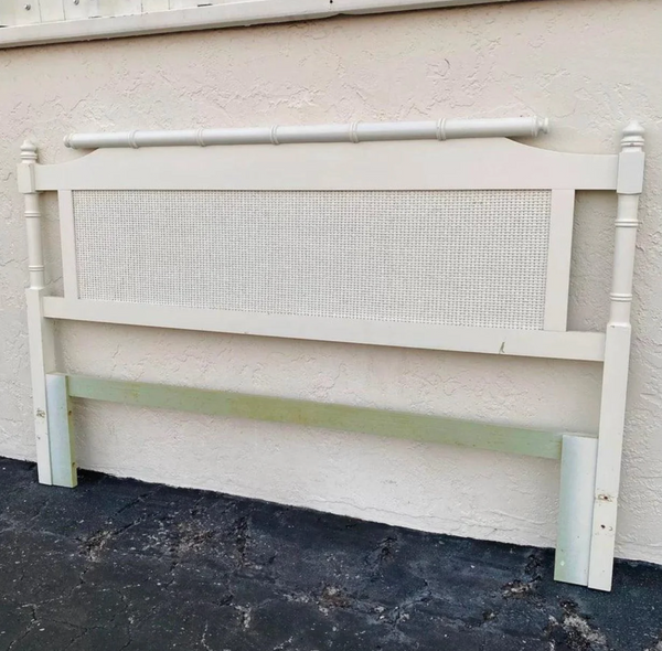 Pair of Vintage Classic Faux Bamboo Pagoda Queen/Full Headboard Ready to Lacquer