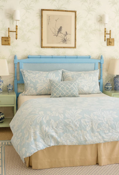 Pair of Vintage Classic Faux Bamboo Pagoda Queen/Full Headboard Ready to Lacquer