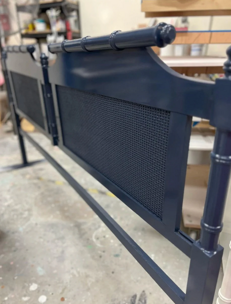 Pair of Vintage Classic Faux Bamboo Pagoda Queen/Full Headboard Ready to Lacquer