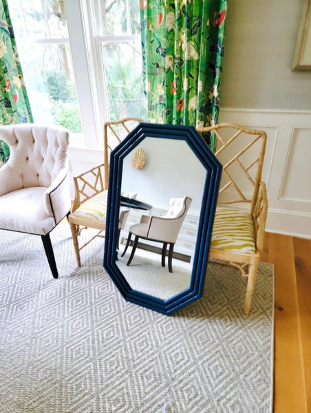 Vintage Pair of Lea Furniture Faux Bamboo Mirrors Available for Custom Lacquer!