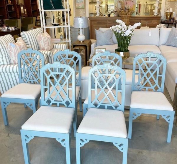 Vintage Hickory Chair Chippendale Chairs (set of four) with Arms Available for Custom Lacquer!