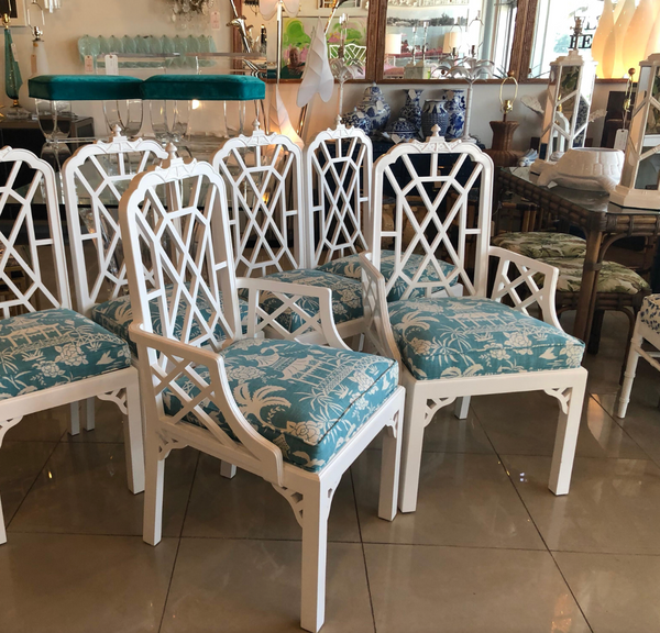 Vintage Hickory Chair Chippendale Chairs (set of four) with Arms Available for Custom Lacquer!
