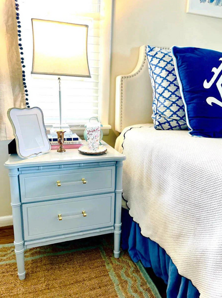 Vintage Classic Single Faux Bamboo Nightstand Available for Custom Lacquer!! - Hibiscus House