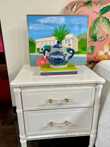 Vintage Classic Single Faux Bamboo Nightstand Available for Custom Lacquer!! - Hibiscus House