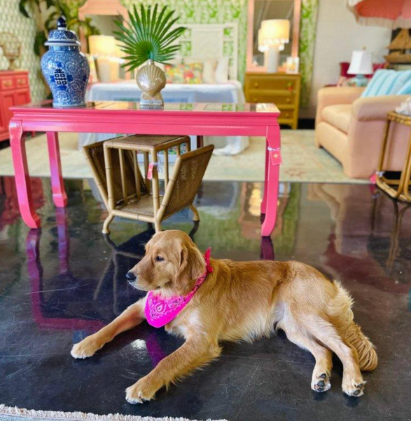 Vintage Two Tiered Faux Bamboo Console Sofa Table with Glass Top Cane Shelf Available for Custom Lacquer