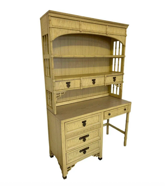 Vintage Dixie Shangrilah Desk with Hutch Available For Custom Lacquer!! - Hibiscus House