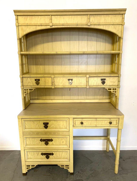 Vintage Dixie Shangrilah Desk with Hutch Available For Custom Lacquer!! - Hibiscus House