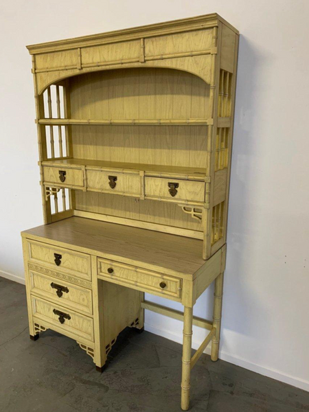 Vintage Dixie Shangrilah Desk with Hutch Available For Custom Lacquer!! - Hibiscus House