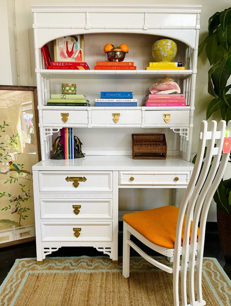 Vintage Dixie Shangrilah Desk with Hutch Available For Custom Lacquer!! - Hibiscus House