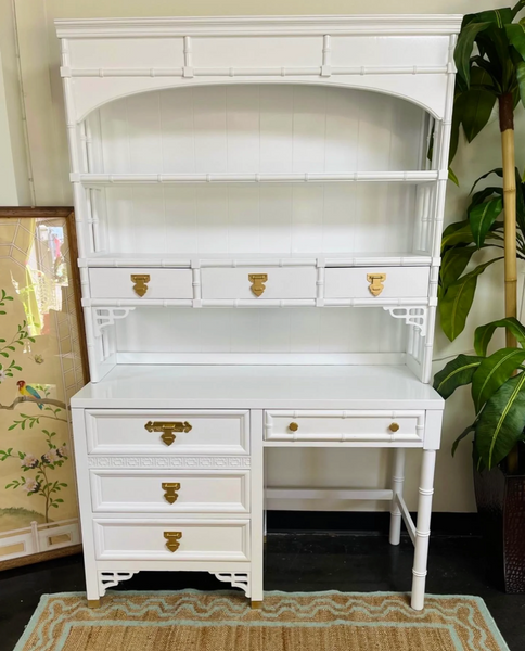 Vintage Dixie Shangrilah Desk with Hutch Available For Custom Lacquer!! - Hibiscus House