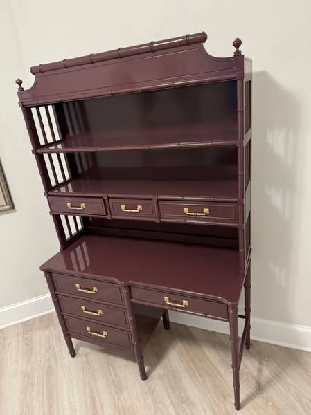 Vintage Dixie Shangrilah Desk with Hutch Available For Custom Lacquer!! - Hibiscus House