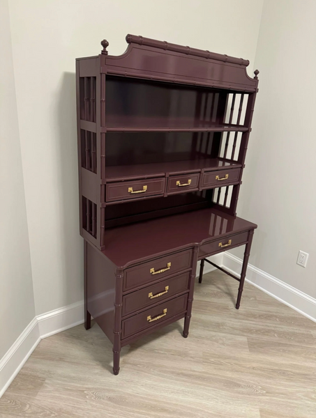 Vintage Dixie Shangrilah Desk with Hutch Available For Custom Lacquer!! - Hibiscus House
