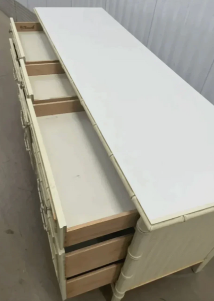 Vintage Thomasville Allegro Collection Faux Bamboo Nine Drawer Dresser Available to Customize!