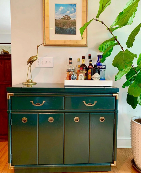 Vintage Drexel Accolade Campaign Style Server Available for Custom Lacquer! - Hibiscus House