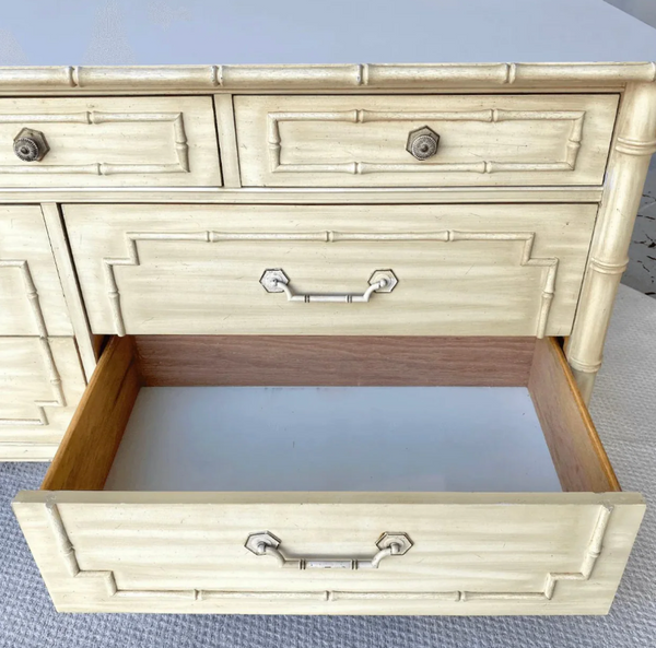 Vintage Faux Bamboo Thomasville Allegro Seven-Drawer Dresser Available for Custom Lacquer!! - Hibiscus House