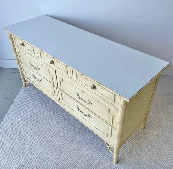 Vintage Faux Bamboo Thomasville Allegro Seven-Drawer Dresser Available for Custom Lacquer!! - Hibiscus House
