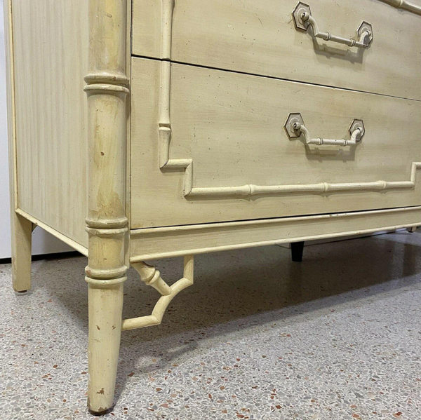 Vintage Faux Bamboo Thomasville Allegro Seven-Drawer Dresser Available for Custom Lacquer!! - Hibiscus House