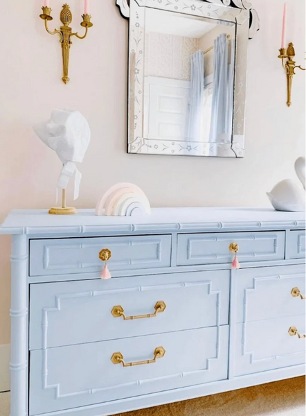 Vintage Faux Bamboo Thomasville Allegro Seven-Drawer Dresser Available for Custom Lacquer!! - Hibiscus House