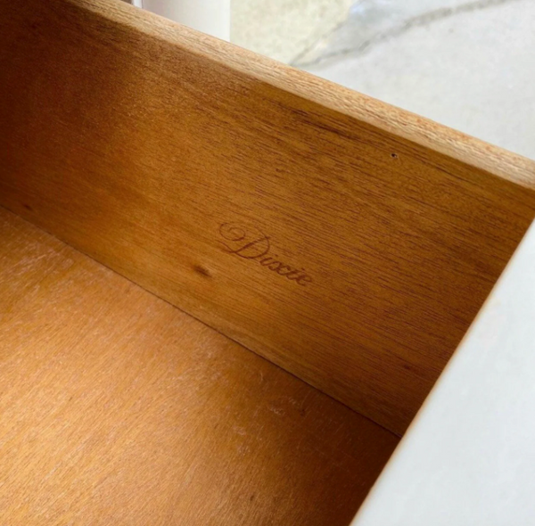 Vintage Dixie Furniture Company Faux Bamboo and Wicker Front Seven Drawer Dresser Available for Custom Lacquer!! - Hibiscus House