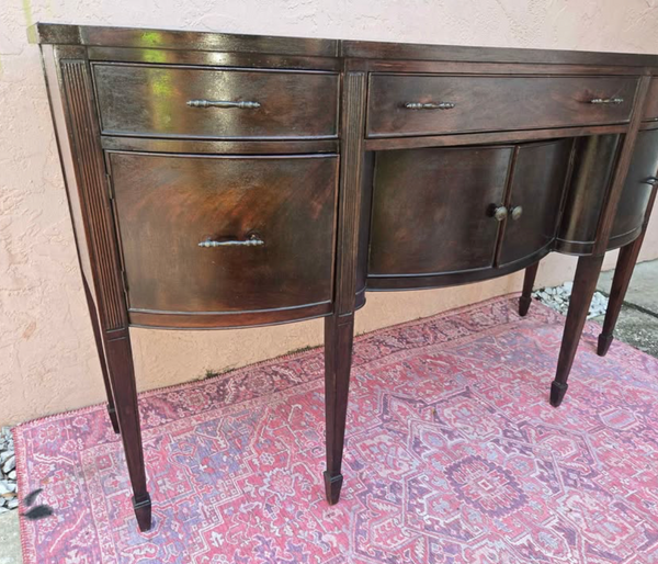 Vintage Mahogany Traditional Style Sideboard Available for Custom Lacquer! - Hibiscus House