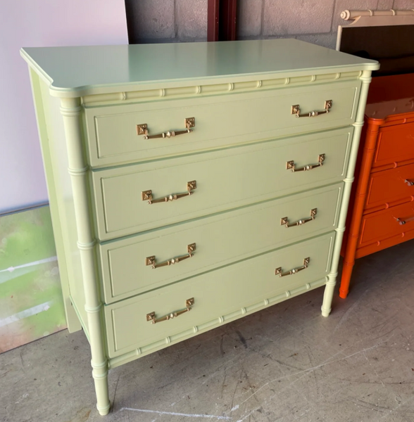 Pair of Vintage Faux Bamboo Bachelors Chests Available for Custom Lacquer!! - Hibiscus House