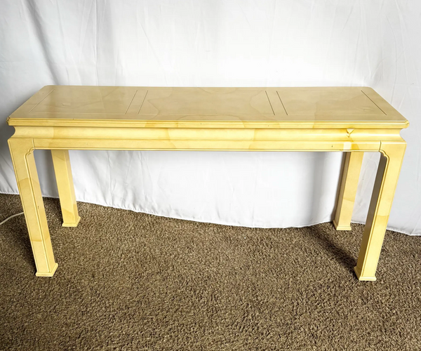 Vintage Henredon Console Table with Bench/ Ottoman Pair Available for Custom Lacquer! - Hibiscus House