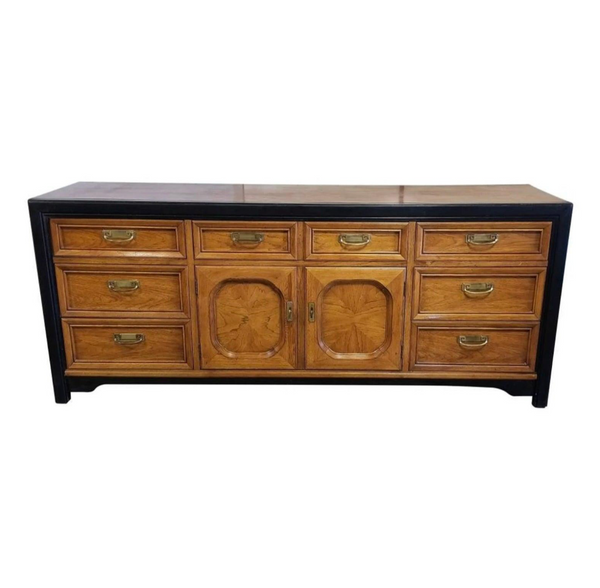 Vintage Thomasville Embassy Collection Campaign Style Credenza Available for Custom Lacquer! - Hibiscus House