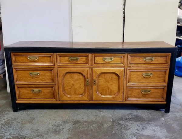 Vintage Thomasville Embassy Collection Campaign Style Credenza Available for Custom Lacquer! - Hibiscus House