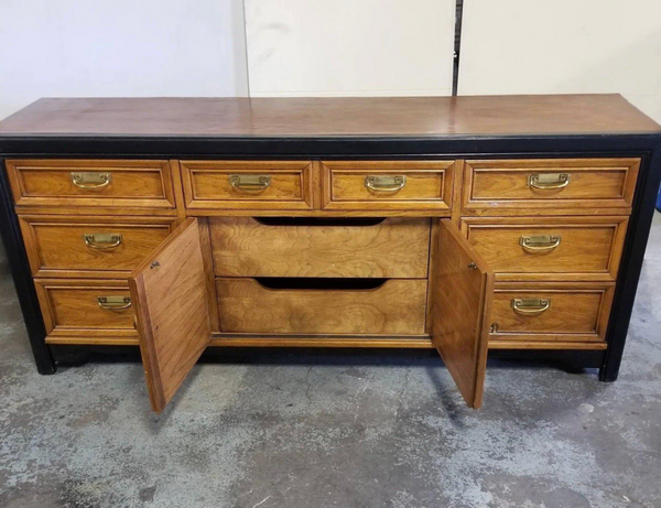 Vintage Thomasville Embassy Collection Campaign Style Credenza Available for Custom Lacquer! - Hibiscus House