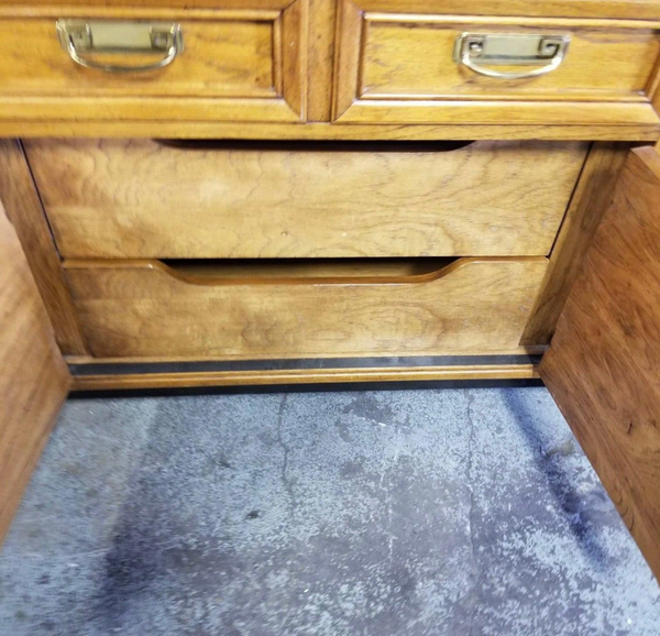 Vintage Thomasville Embassy Collection Campaign Style Credenza Available for Custom Lacquer! - Hibiscus House