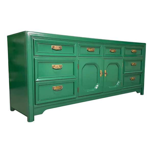 Vintage Thomasville Embassy Collection Campaign Style Credenza Available for Custom Lacquer! - Hibiscus House