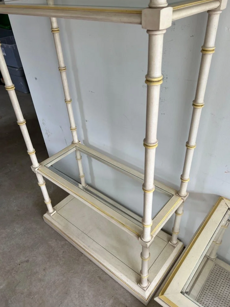 Lane Furniture Faux Bamboo Bookshelf with Glass Shelves Available for Custom Lacquer - Hibiscus House