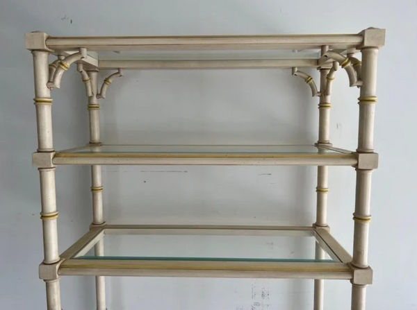 Lane Furniture Faux Bamboo Bookshelf with Glass Shelves Available for Custom Lacquer - Hibiscus House