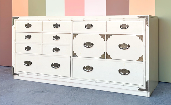 Vintage Thomasville Furniture Huntley Faux Bamboo Six Drawer Dresser Available for Lacquer - Hibiscus House