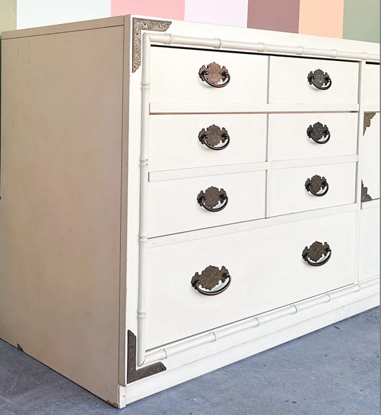 Vintage Thomasville Furniture Huntley Faux Bamboo Six Drawer Dresser Available for Lacquer - Hibiscus House