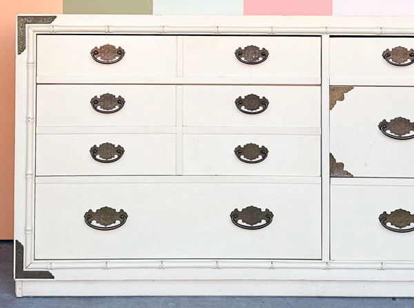 Vintage Thomasville Furniture Huntley Faux Bamboo Six Drawer Dresser Available for Lacquer - Hibiscus House