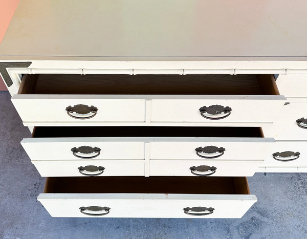 Vintage Thomasville Furniture Huntley Faux Bamboo Six Drawer Dresser Available for Lacquer - Hibiscus House
