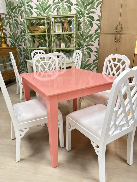 Vintage Palm Beach Regency Style Ming Game Table Available for Custom Lacquer! - Hibiscus House