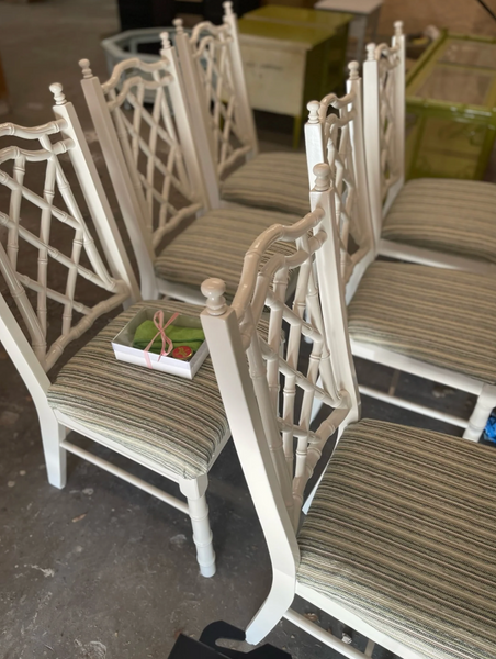 Vintage Palm Beach Regency Style Set of 4 Ming Chairs Available for Custom Lacquer! - Hibiscus House