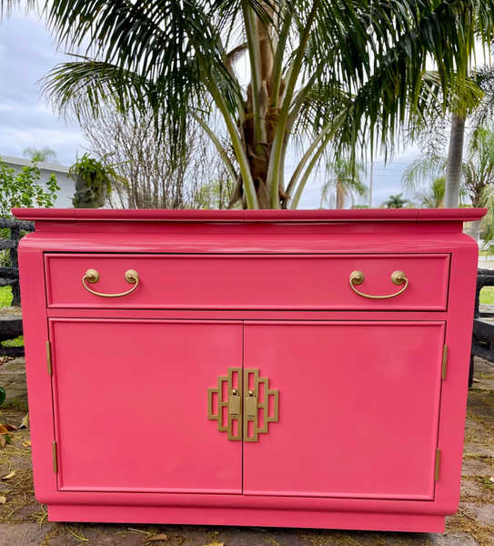 Vintage Century Furniture Chinoiserie Style Flip Top Server Available for Custom Lacquer - Hibiscus House