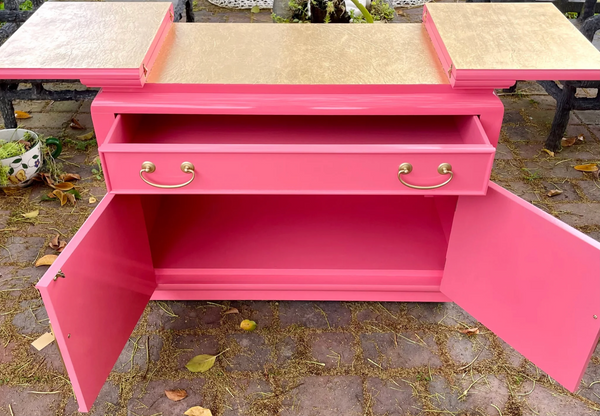 Vintage Century Furniture Chinoiserie Style Flip Top Server Available for Custom Lacquer - Hibiscus House