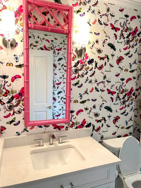 Vintage Dixie Furniture Company "Aloha" Collection Fretwork Mirror Pair Available for Custom Lacquer! - Hibiscus House