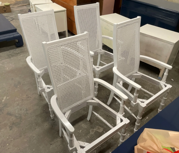 Vintage Stanley Furniture Cane Back Dining Chairs Available for Custom Lacquer!! - Hibiscus House