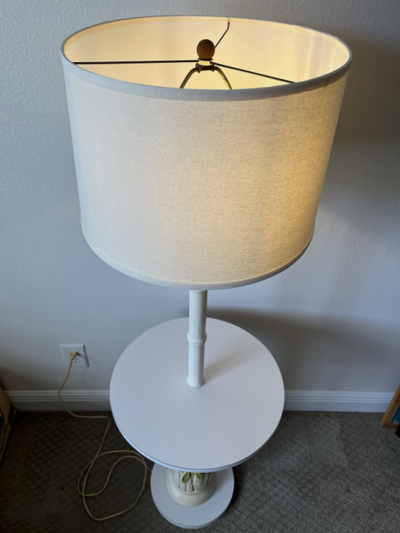 Vintage Faux Bamboo Floor Lamp Side Table Available for Custom Lacquer! - Hibiscus House