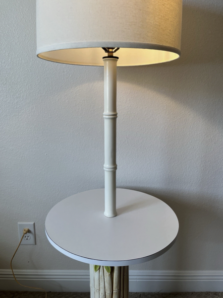 Vintage Faux Bamboo Floor Lamp Side Table Available for Custom Lacquer! - Hibiscus House