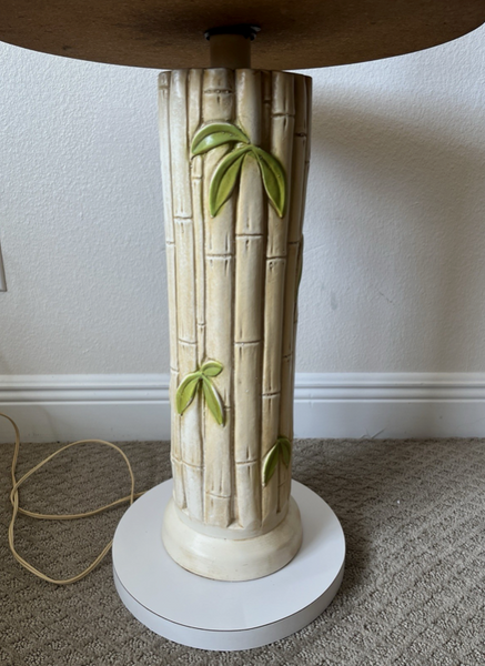 Vintage Faux Bamboo Floor Lamp Side Table Available for Custom Lacquer! - Hibiscus House