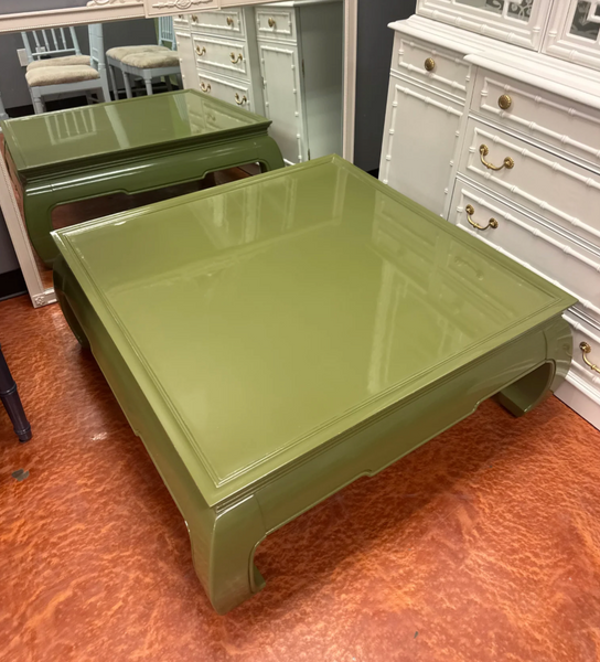 Vintage Henredon Ming Footed Square Coffee Table Available for Custom Lacquer! - Hibiscus House