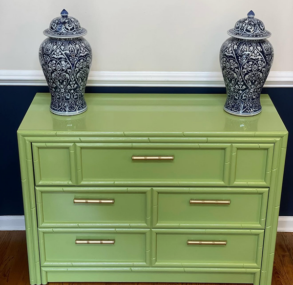 Vintage Lea Furniture Large Nightstand/Chest Pair Available For Custom Lacquer! - Hibiscus House